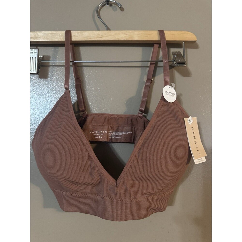 Danskin recycled seamless brown padded bra size xl nwt